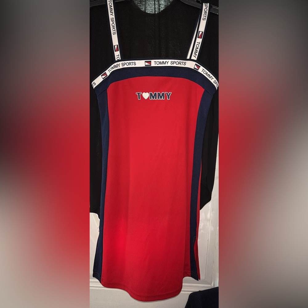 Tommy Hilfiger Red Slip Mini Dress Sleeveless Spaghetti Strap